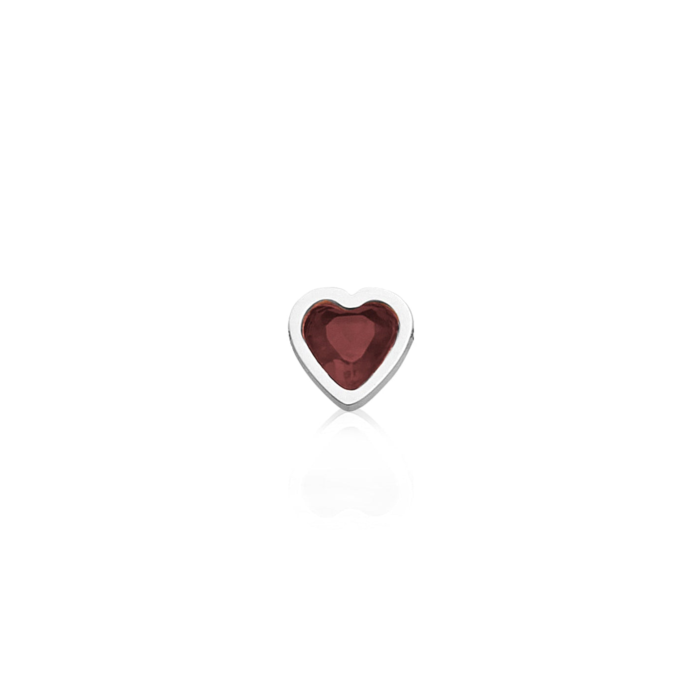 Mini Heart Birthstone Necklace (Silver)