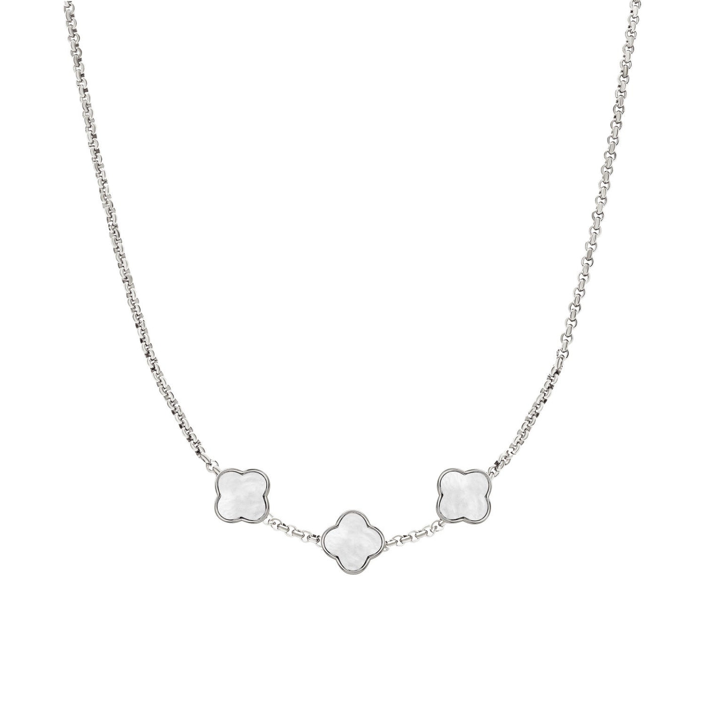 Clover Custom Name Necklace (Silver)