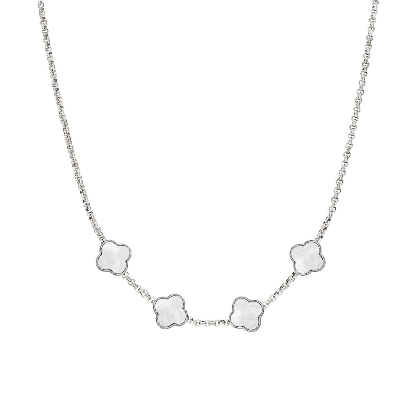 Clover Custom Name Necklace (Silver)