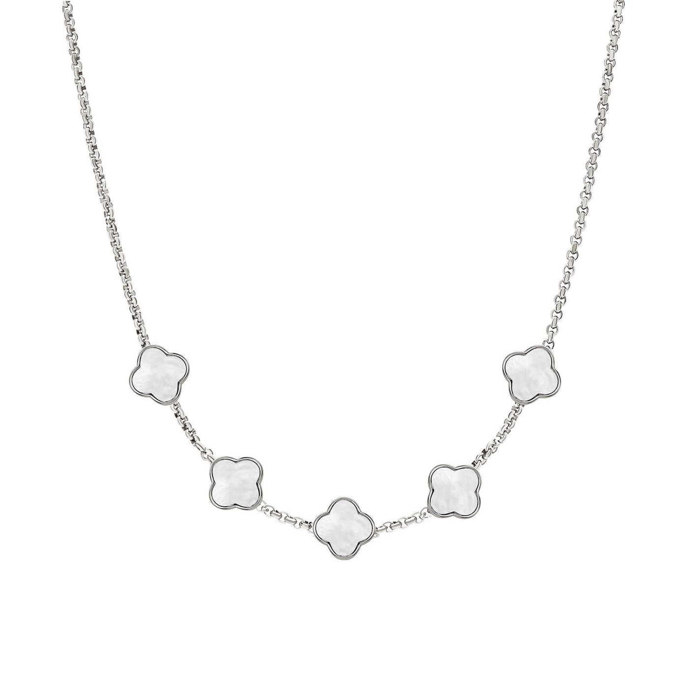 Clover Custom Name Necklace (Silver)