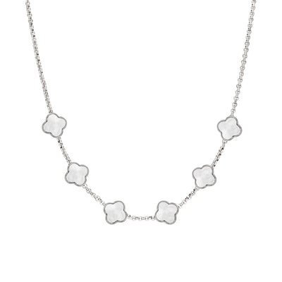 Clover Custom Name Necklace (Silver)