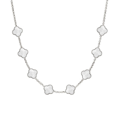 Clover Custom Name Necklace (Silver)