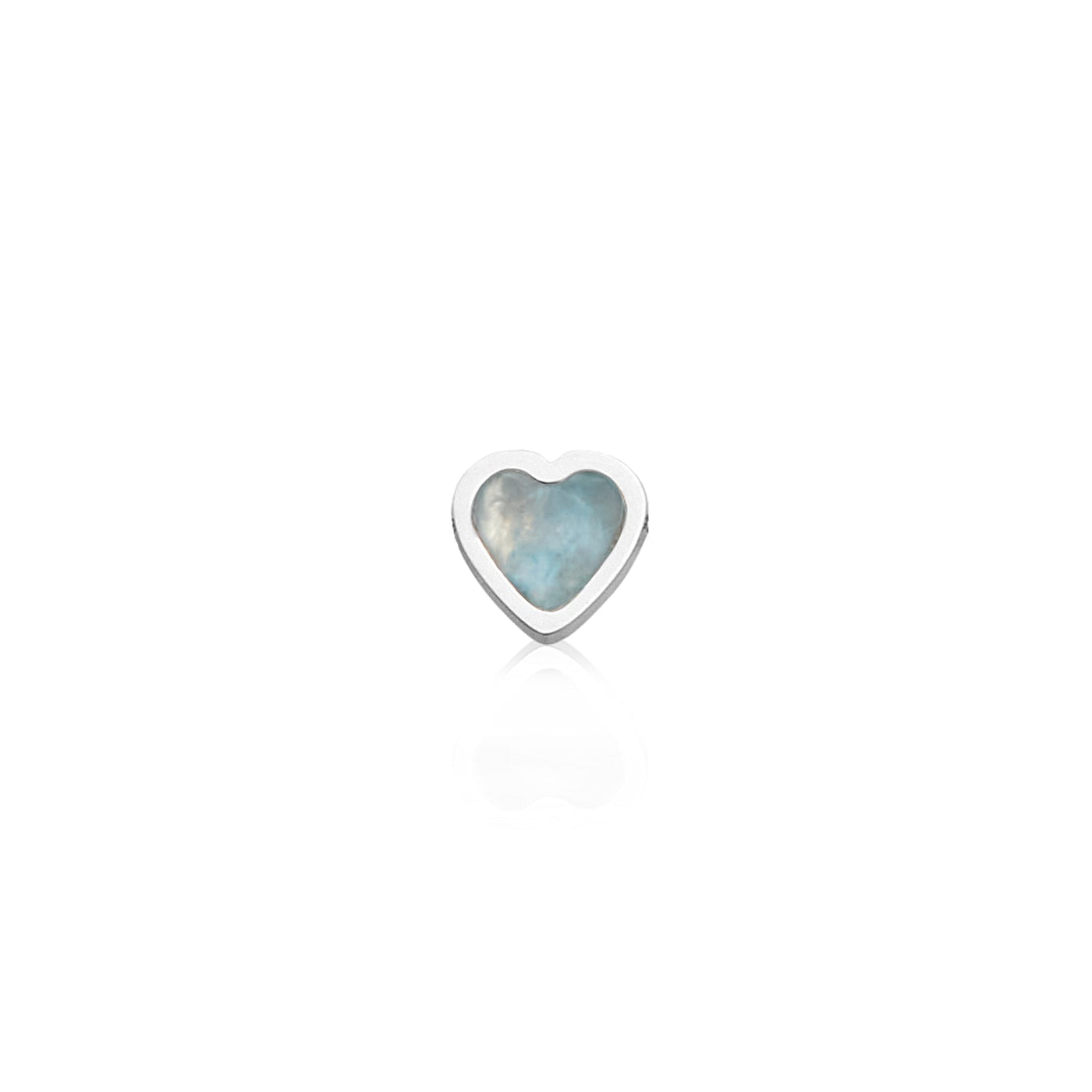 Mini Heart Birthstone Stud Earrings (Silver)