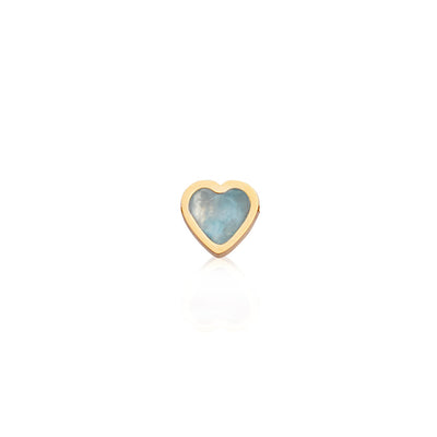 Mini Heart Birthstone Stud Earrings (Gold)