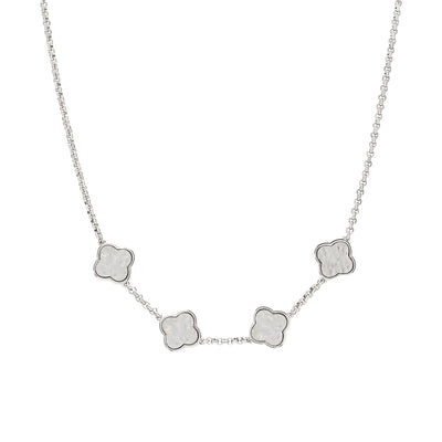 Clover Custom Name Necklace (Silver)