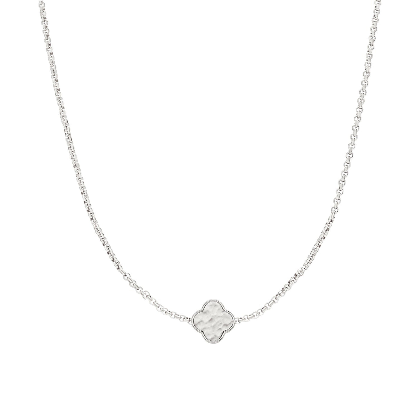 Clover Custom Name Necklace (Silver)