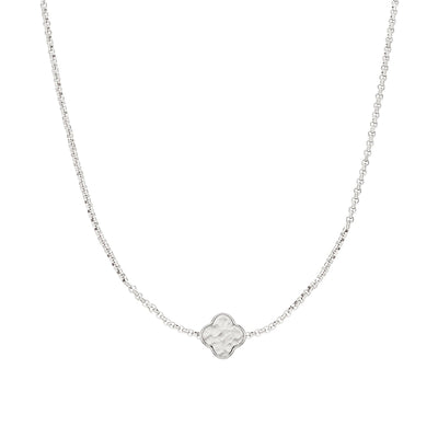 Clover Custom Name Necklace (Silver)