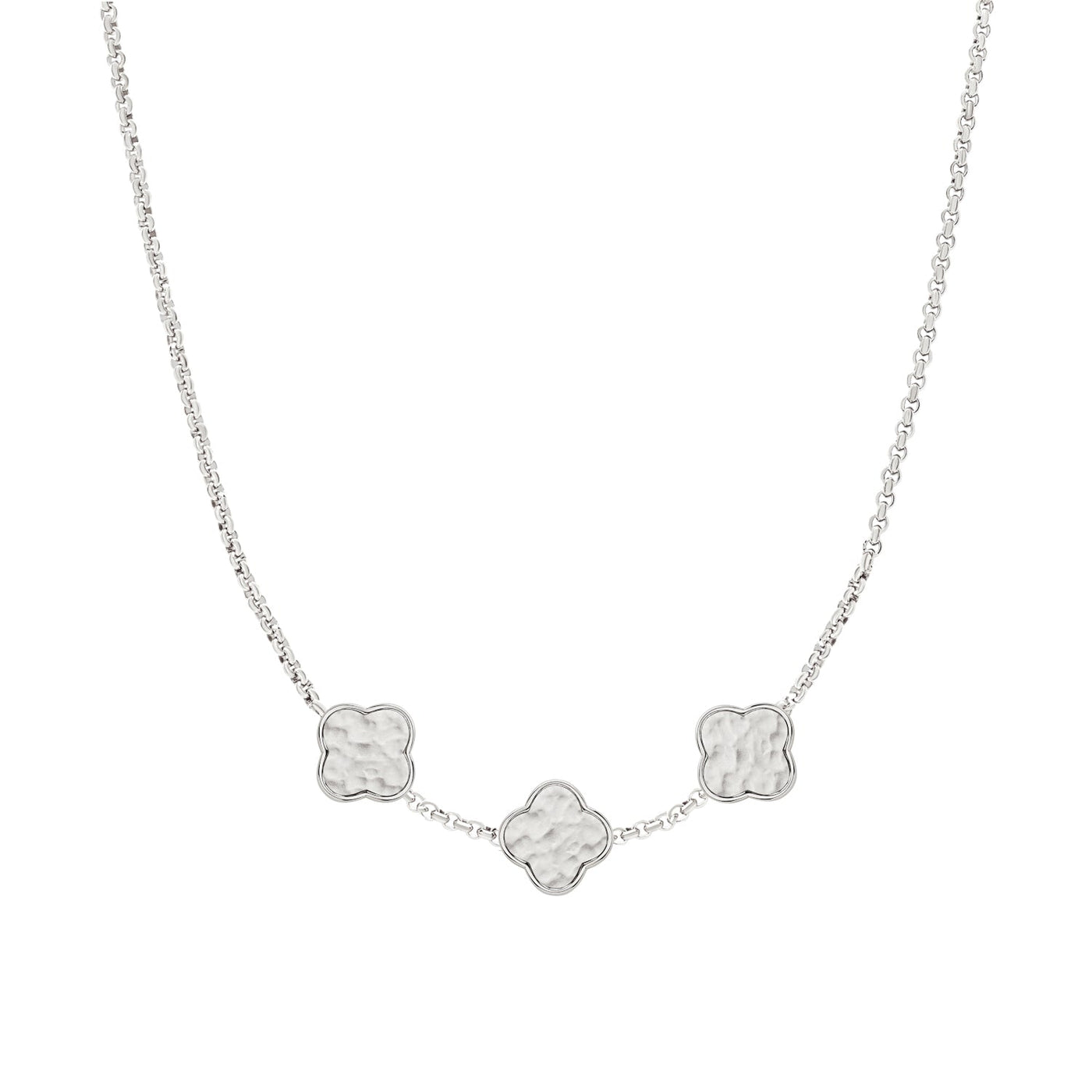 Clover Custom Name Necklace (Silver)