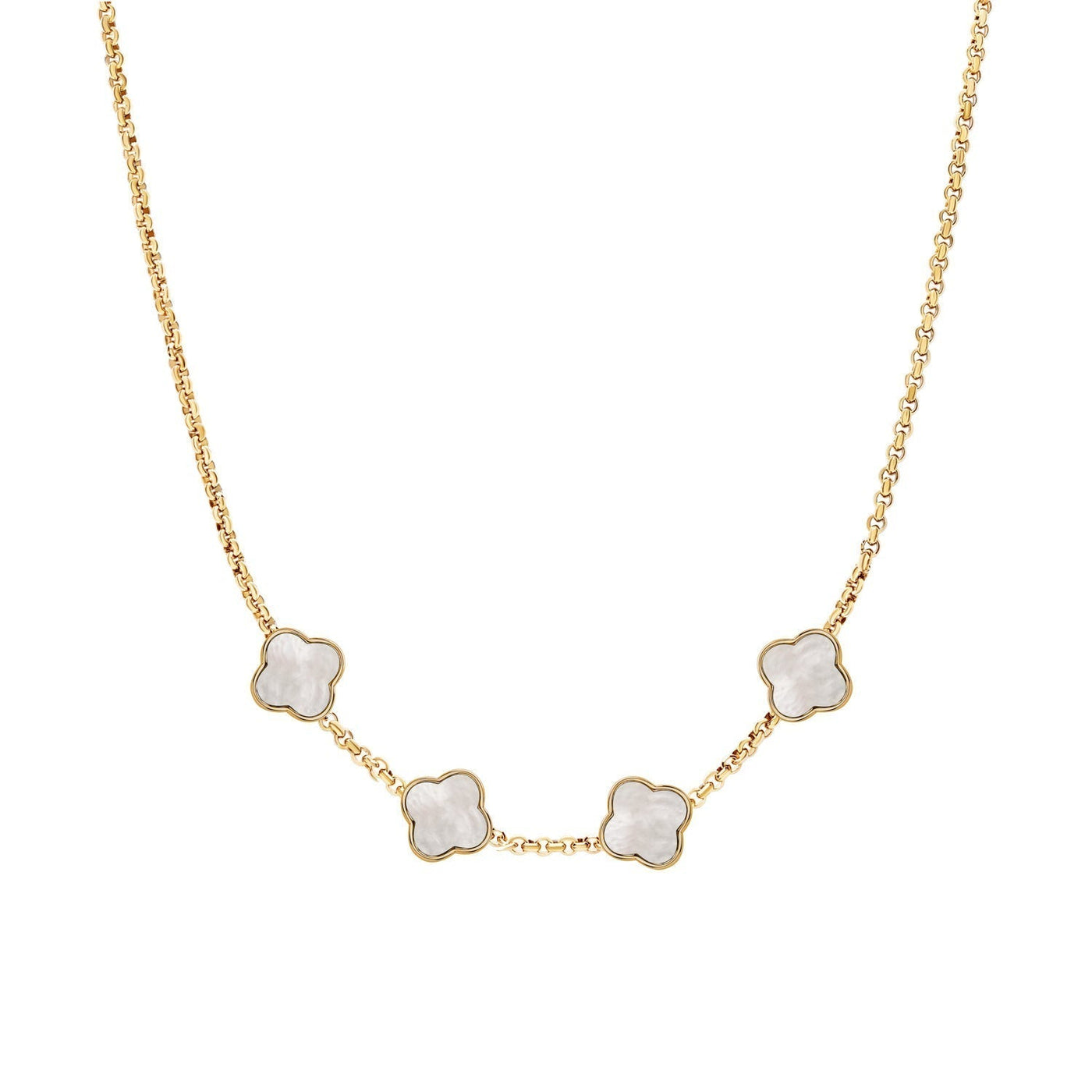 Clover Custom Name Necklace (Gold)