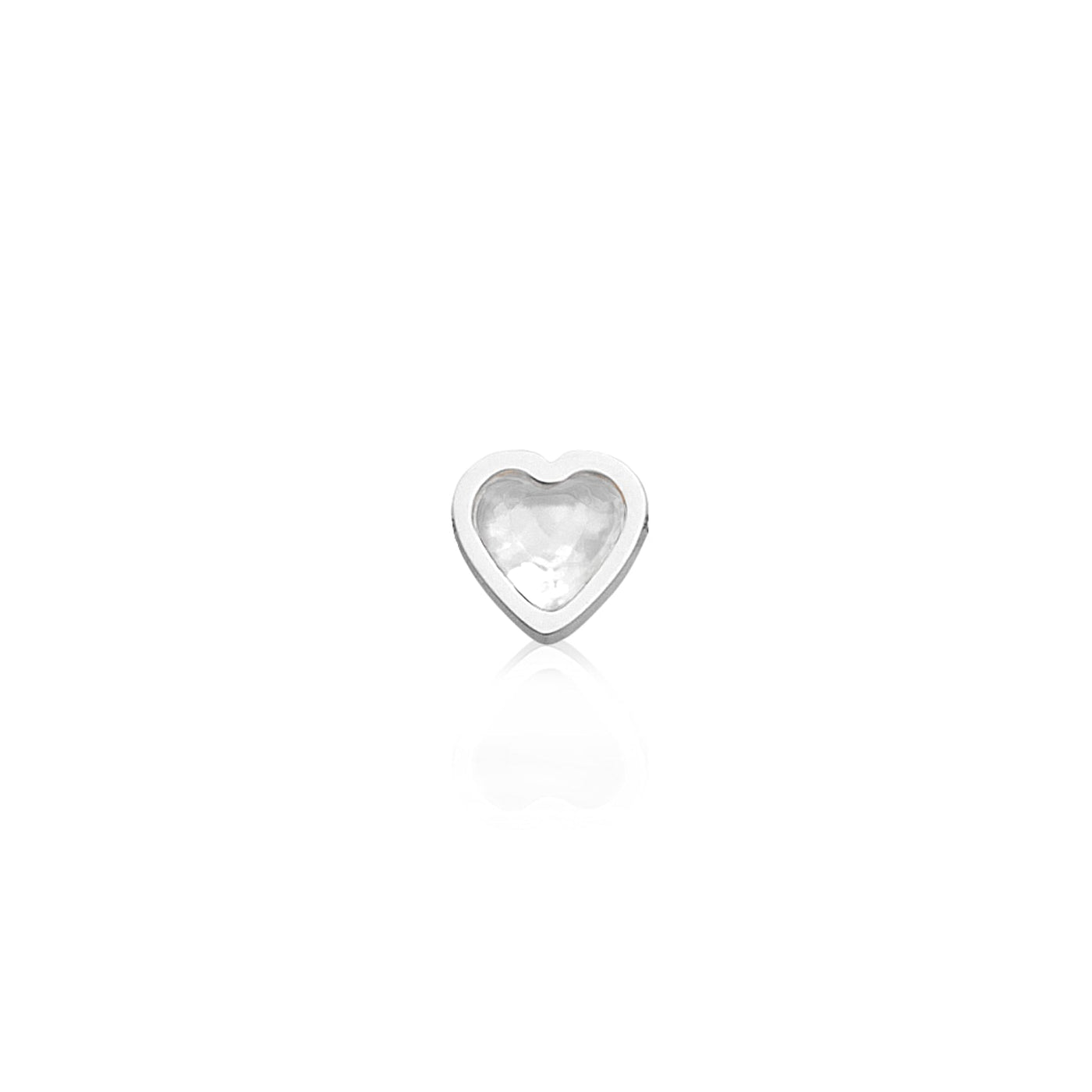 Mini Heart Birthstone Stud Earrings (Silver)