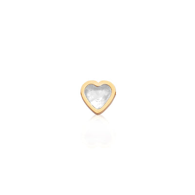 Mini Heart Birthstone Stud Earrings (Gold)