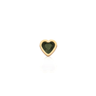 Mini Heart Birthstone Stud Earrings (Gold)