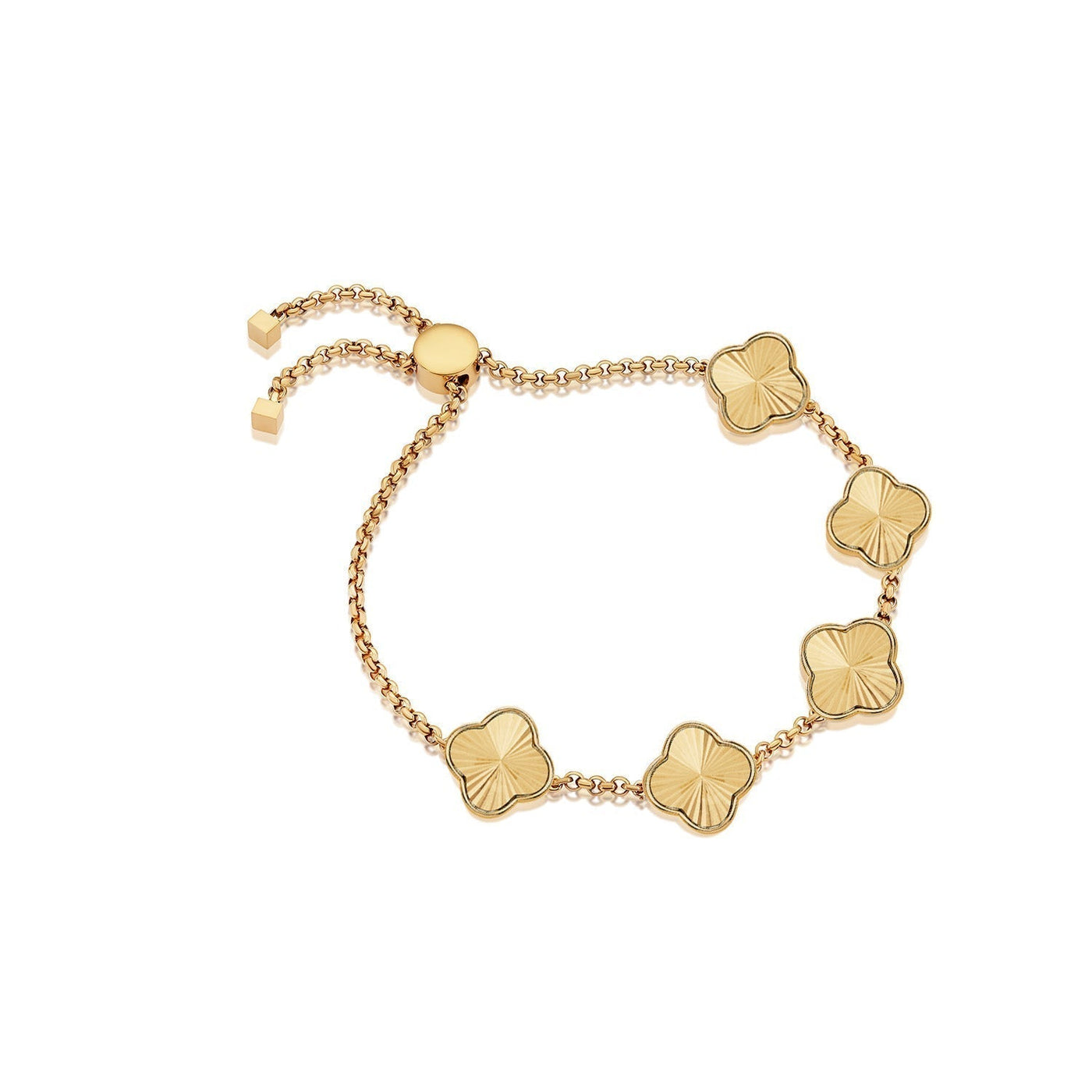 Clover Custom Name Bracelet (Gold)