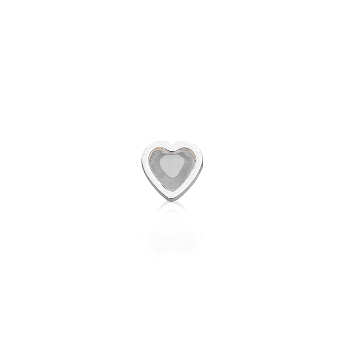 Mini Heart Birthstone Stud Earrings (Silver)