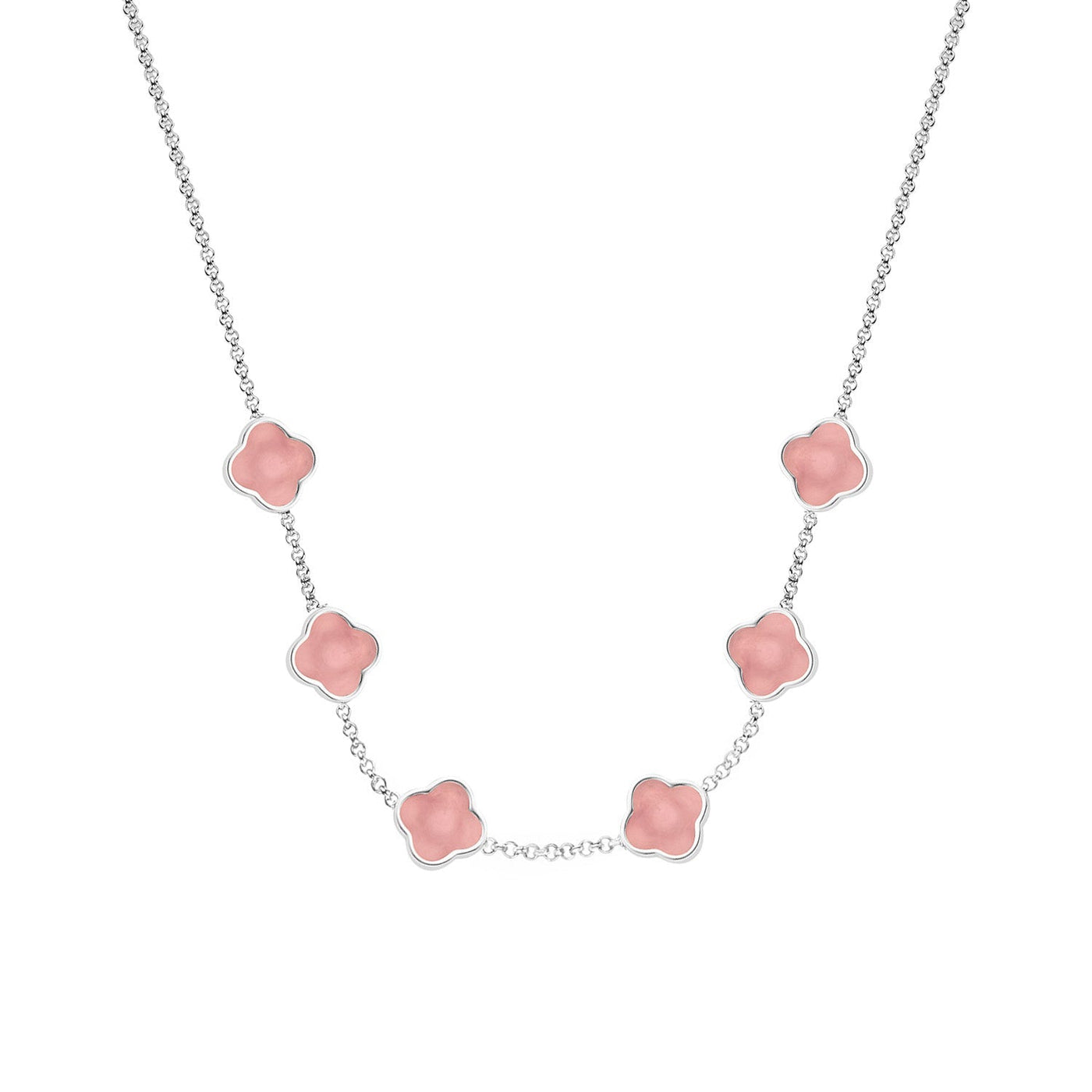 Clover Custom Name Necklace (Silver)