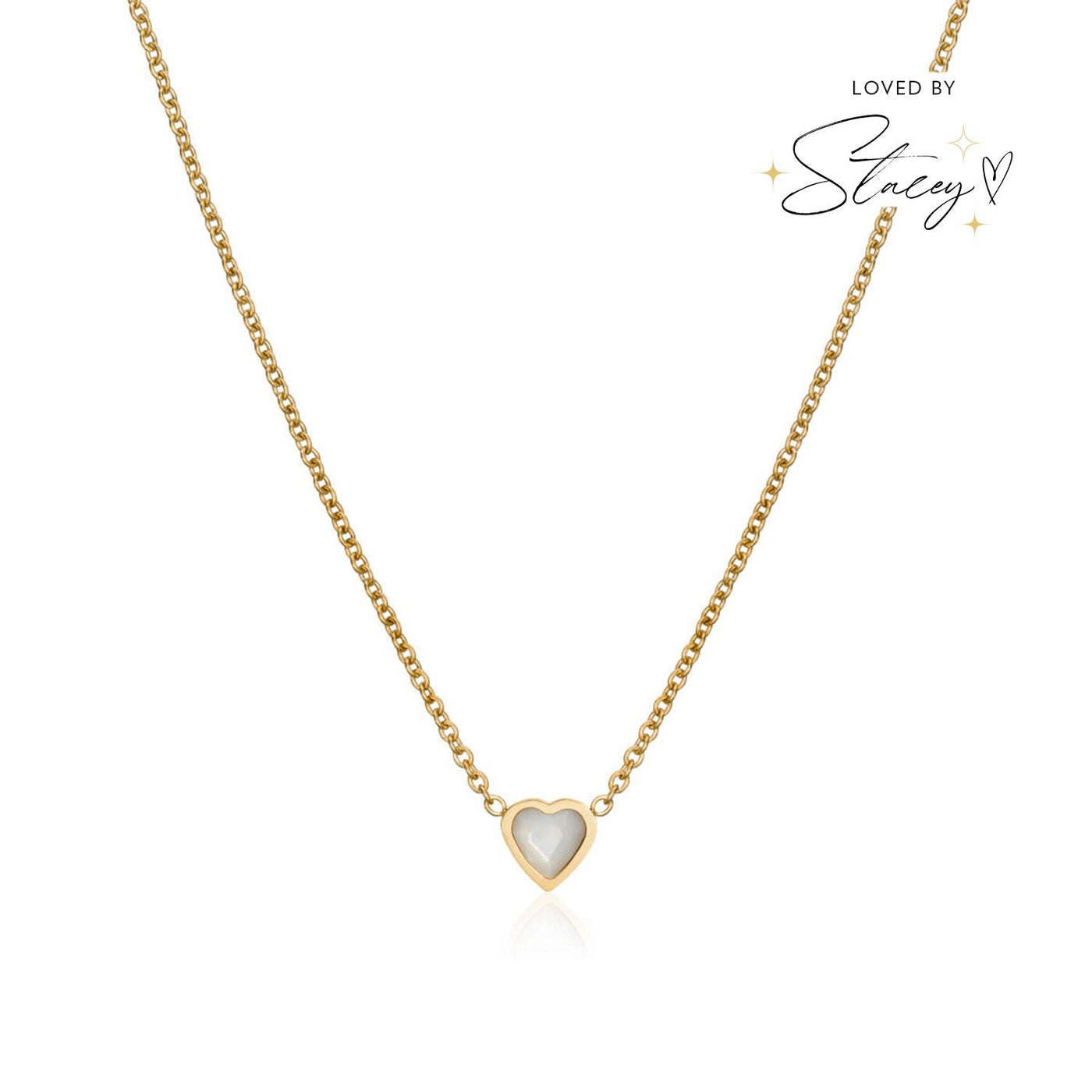 Mini Heart Birthstone Necklace (Gold)