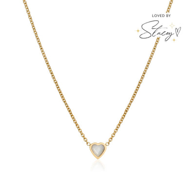 Mini Heart Birthstone Necklace (Gold)