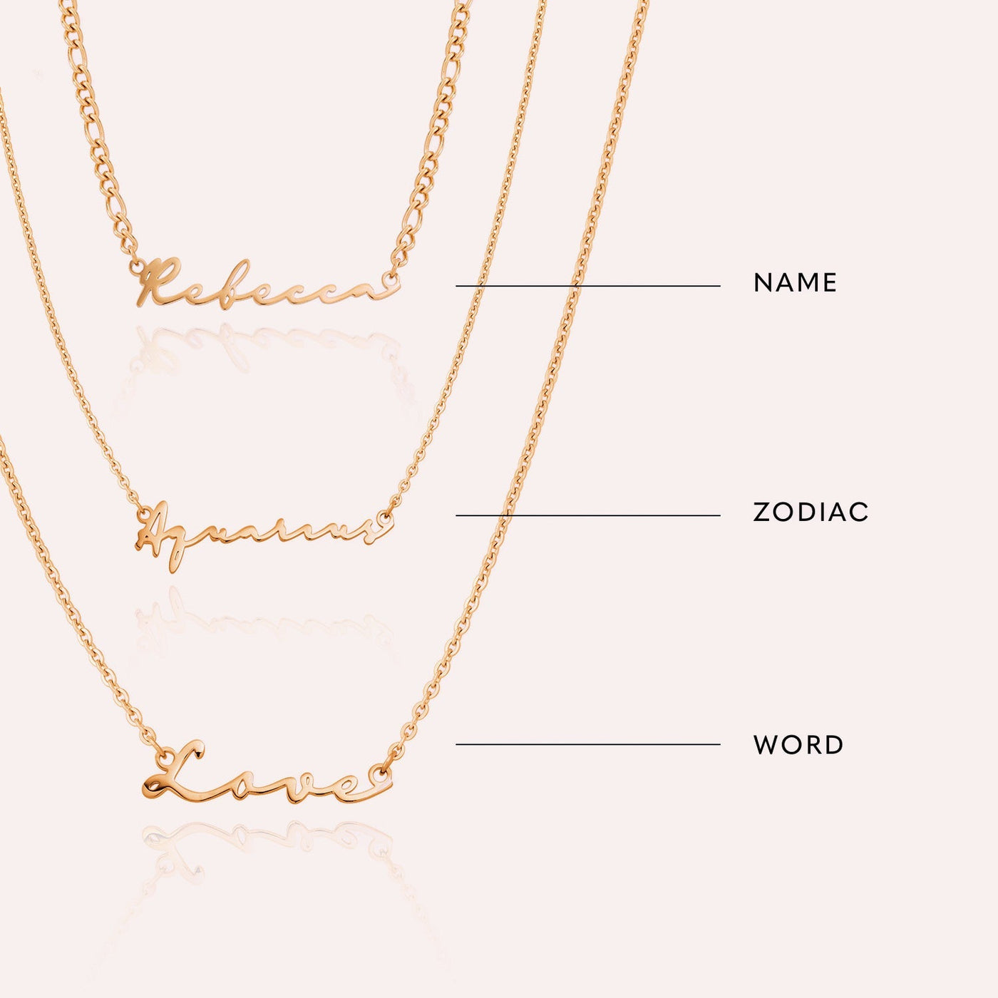 Signature Name Necklace (Rose Gold)
