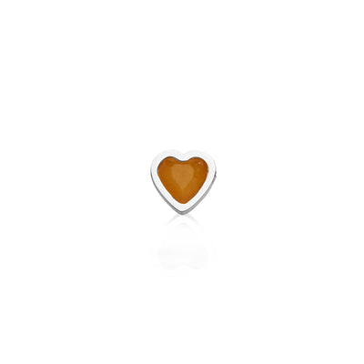 Mini Heart Birthstone Stud Earrings (Silver)