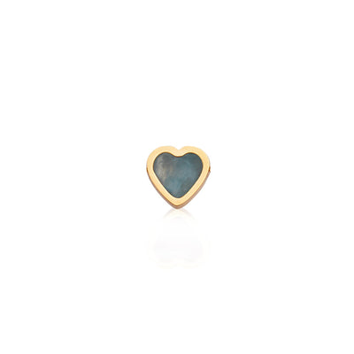 Mini Heart Birthstone Stud Earrings (Gold)