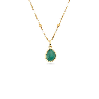 Jade Stone Necklace (Gold)