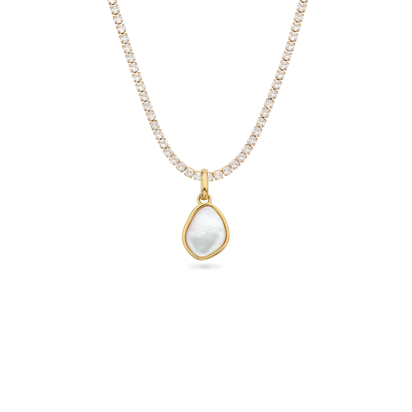 Organic Moonstone Necklace (Gold)