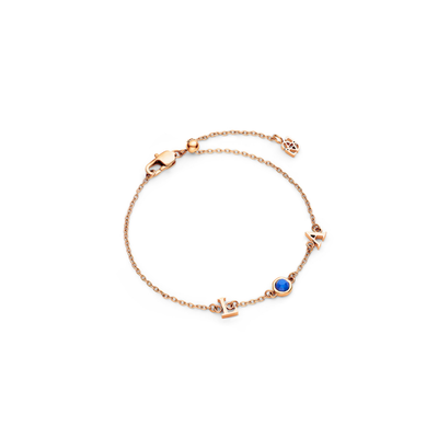 Made Mine Initials & Birthstone Bracelet (Rose Gold)