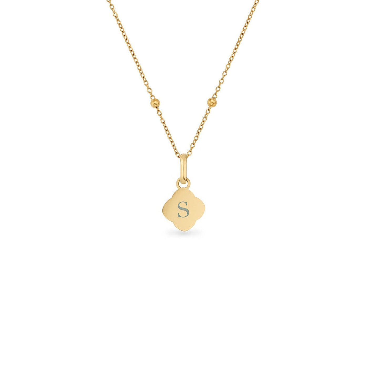 Amazonite Clover Necklace (Gold)