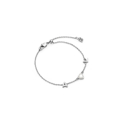 Made Mine Initials & Birthstone Bracelet (Silver)