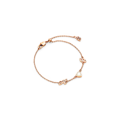 Made Mine Initials & Birthstone Bracelet (Rose Gold)