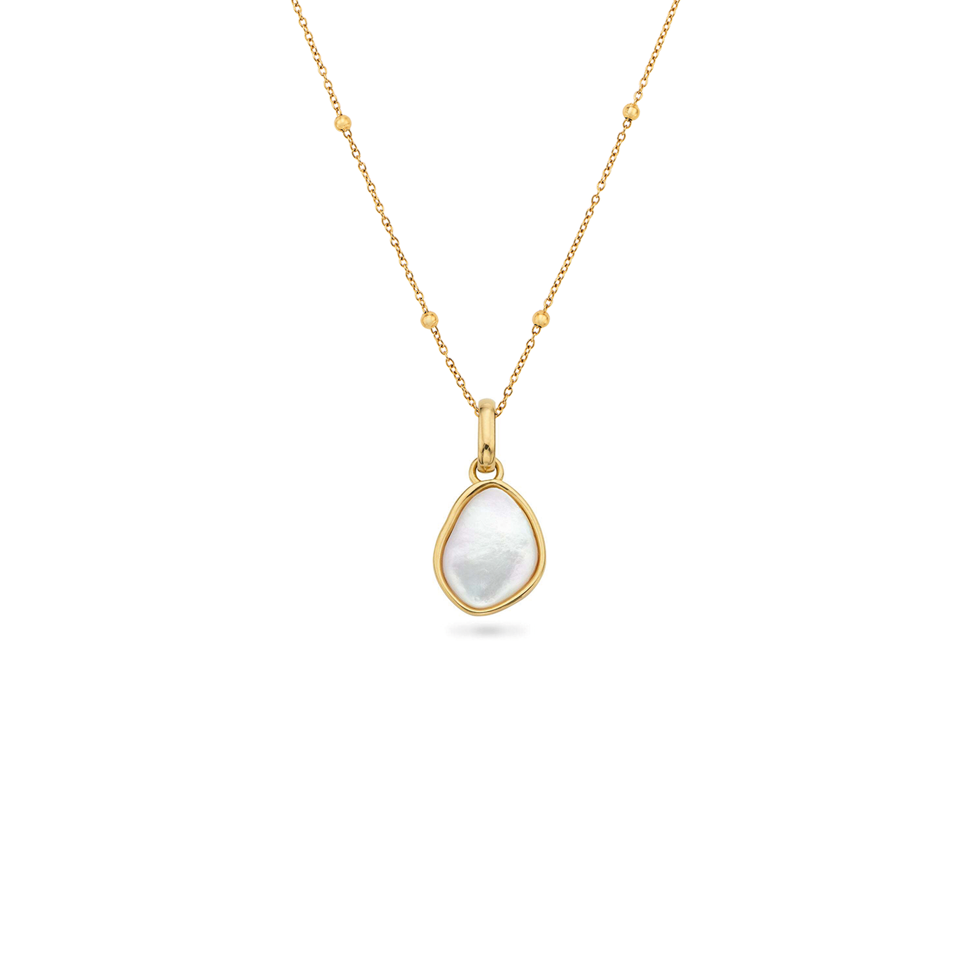 Organic Moonstone Necklace (Gold)