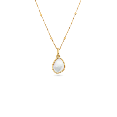 Organic Moonstone Necklace (Gold)