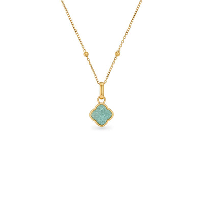 Amazonite Clover Necklace (Gold)