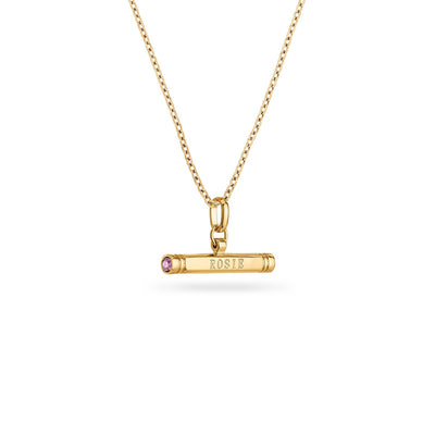 Custom Stamped T-Bar Necklace (Gold)