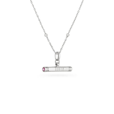 Custom Stamped T-Bar Necklace (Silver)