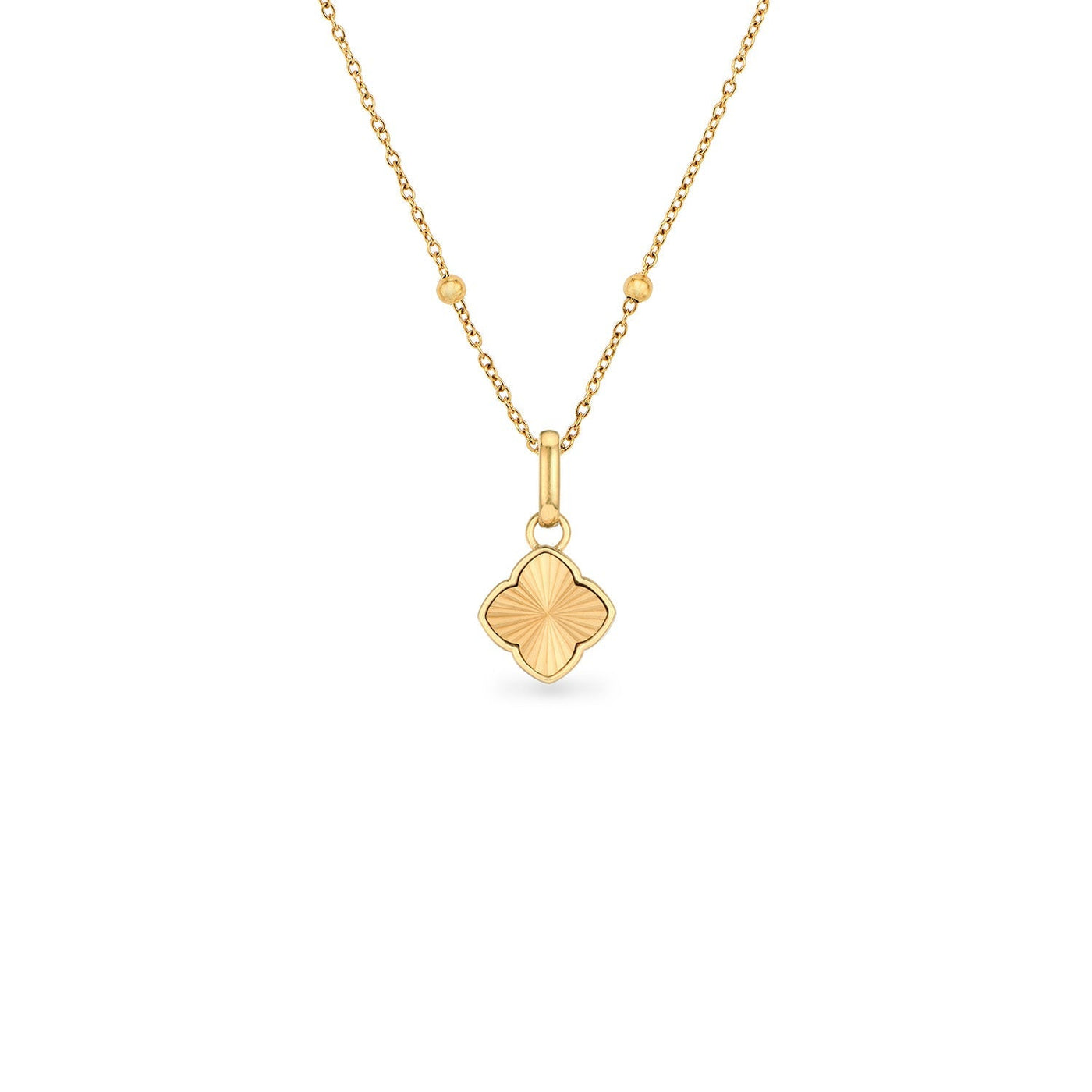 Textured Clover Necklace (Gold)