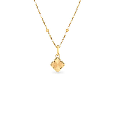 Textured Clover Necklace (Gold)