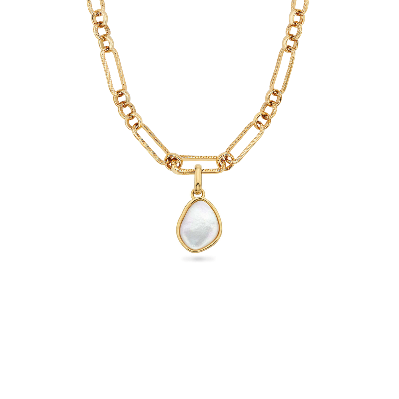 Organic Moonstone Necklace (Gold)