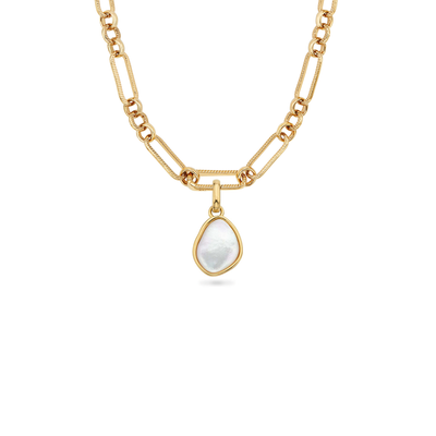 Organic Moonstone Necklace (Gold)
