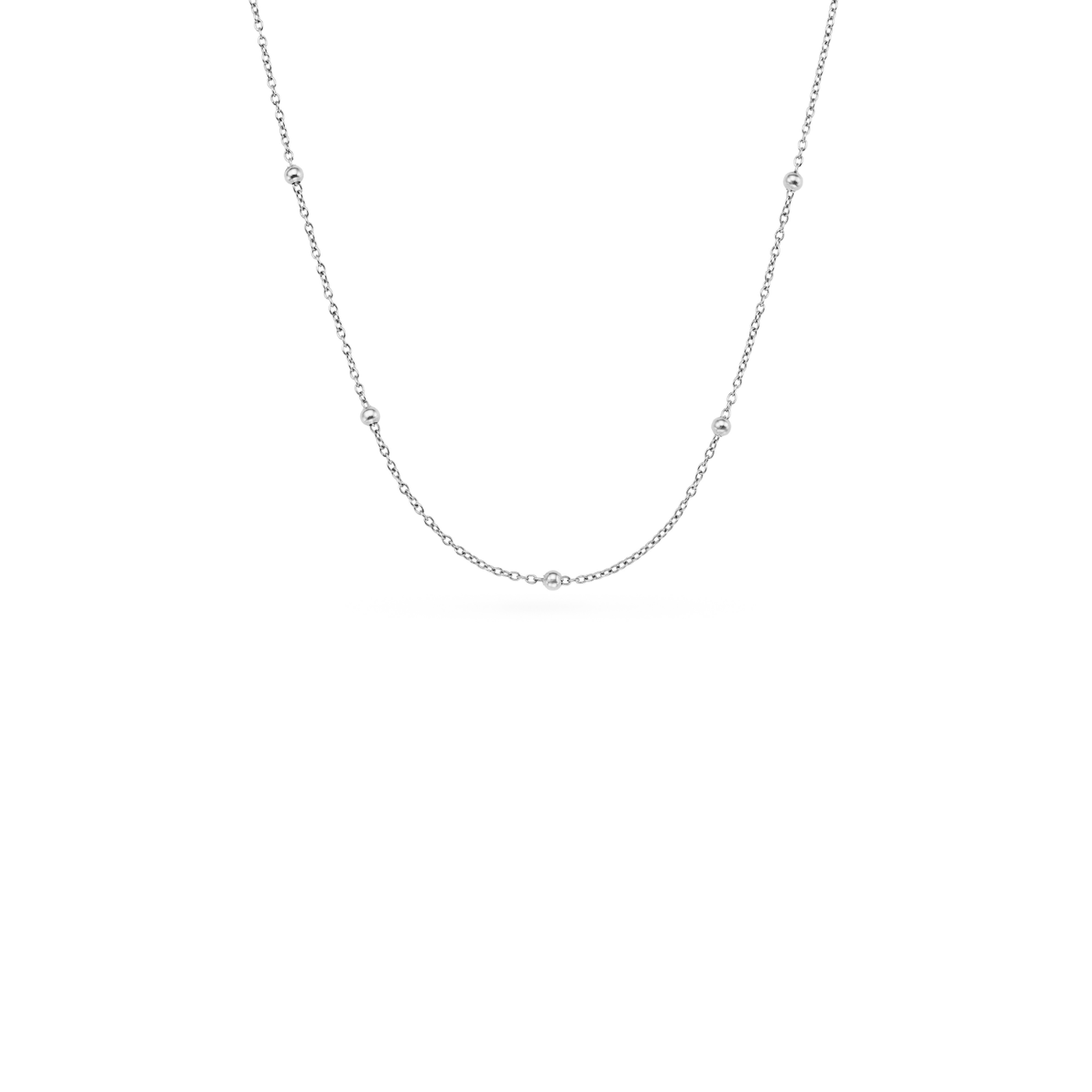 Fine Sphere Chain Necklace (Silver)