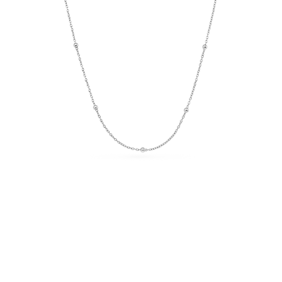 Fine Sphere Chain Necklace (Silver)