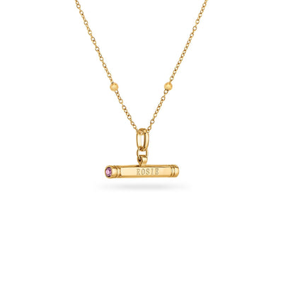 Custom Stamped T-Bar Necklace (Gold)