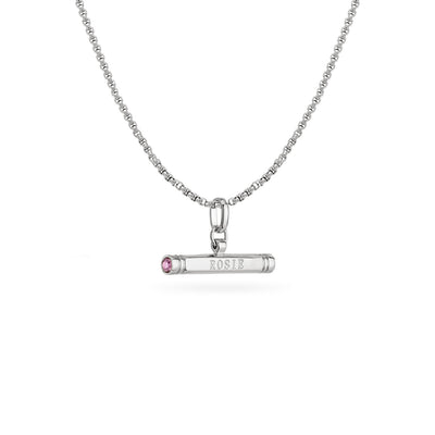 Custom Stamped T-Bar Necklace (Silver)