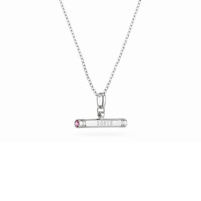 Custom Stamped T-Bar Necklace (Silver)