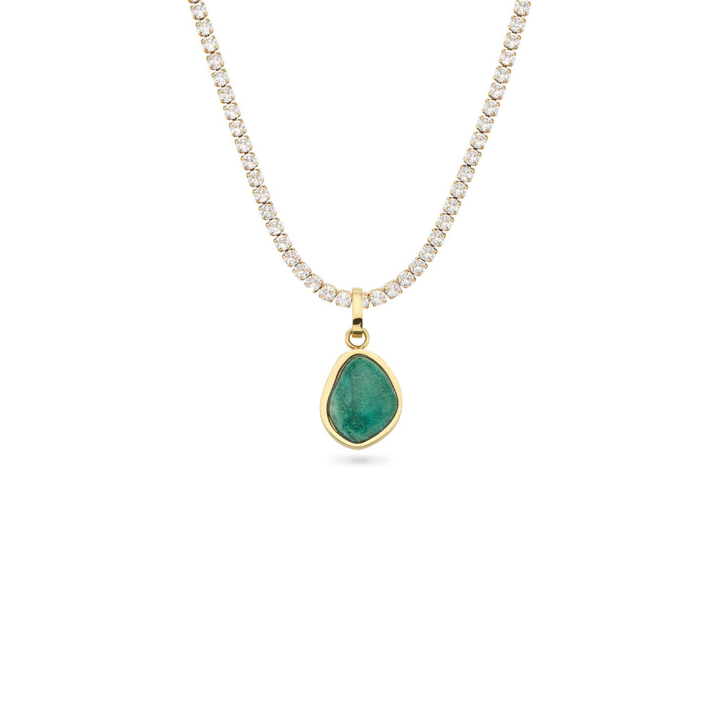 Jade Stone Necklace (Gold)