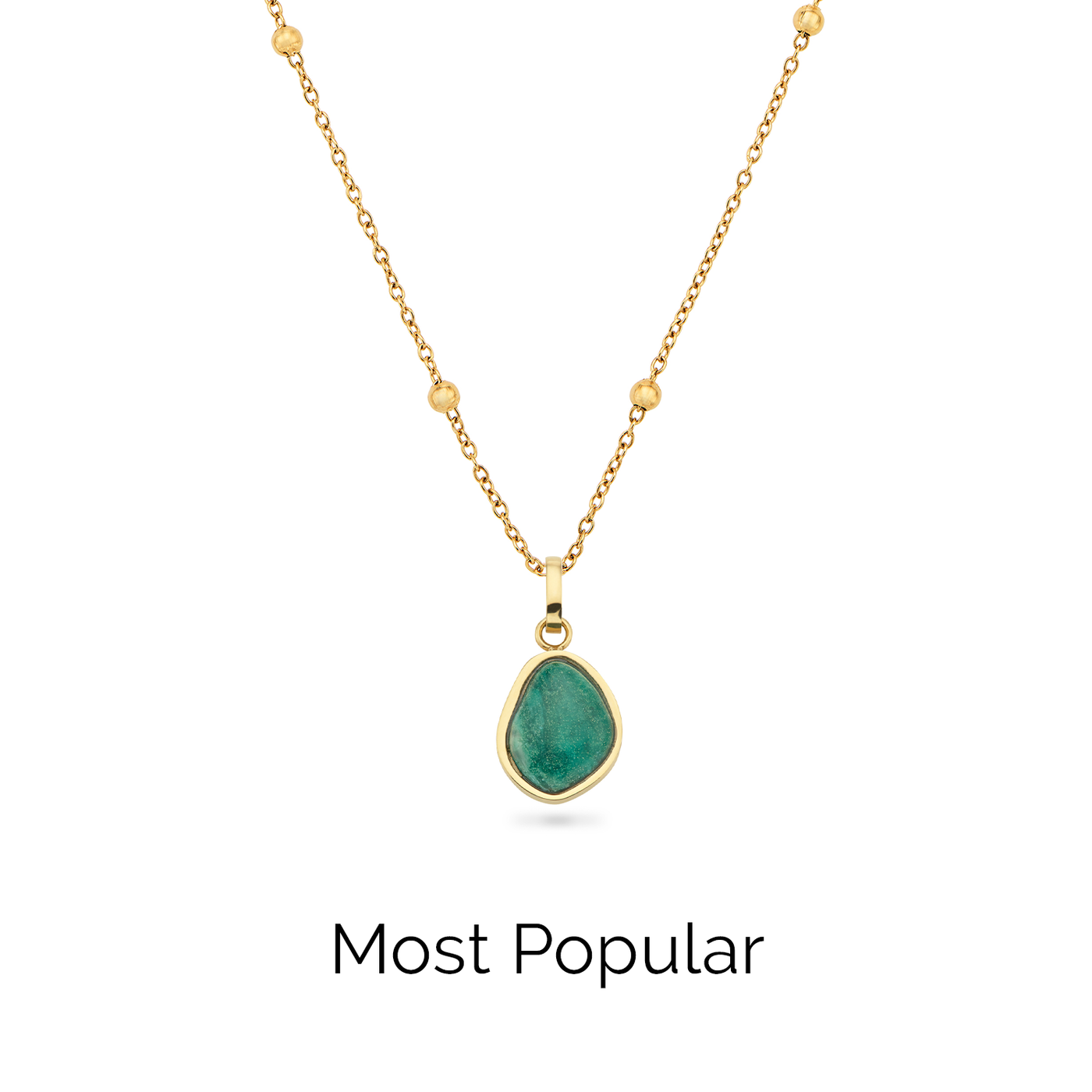 Jade Stone Necklace (Gold)