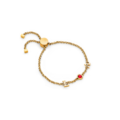 Made Mine Initials & Birthstone Bracelet (Gold)