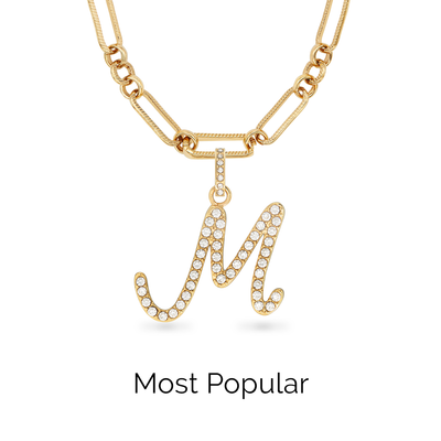 Pavé Initial Necklace (Gold)