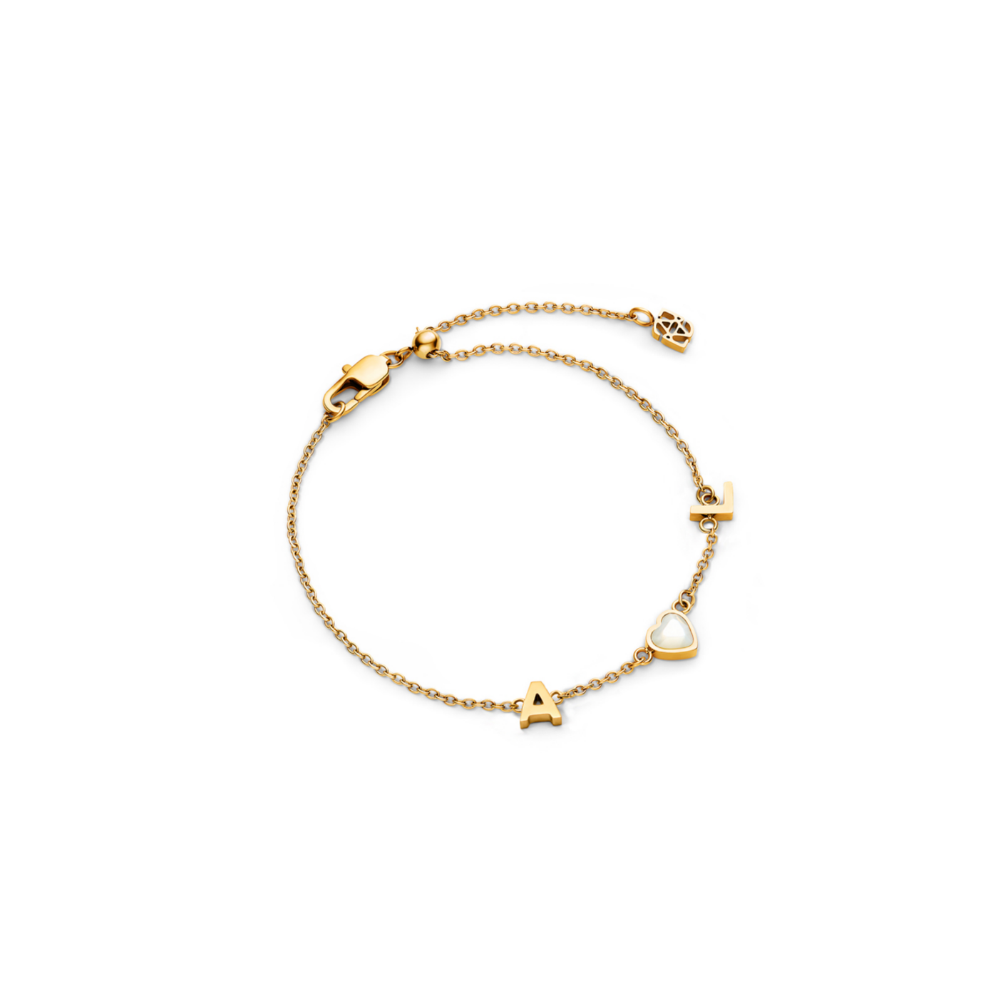 Made Mine Initials & Birthstone Bracelet (Gold)