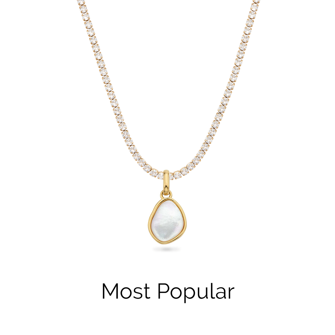 Organic Moonstone Necklace (Gold)